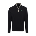 Greenwich Sound Polo Black with White Trim Luxury Touch Cotton and Cashmere Quarter Zip Sweater