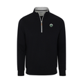 Greenwich Sound Polo Heather Cloud Cotton Quarter Zip Pullover Black with Light Grey Trim