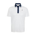 Greenwich Sound Polo Semi-Spread Collar Polo Austin White with Navy Accent