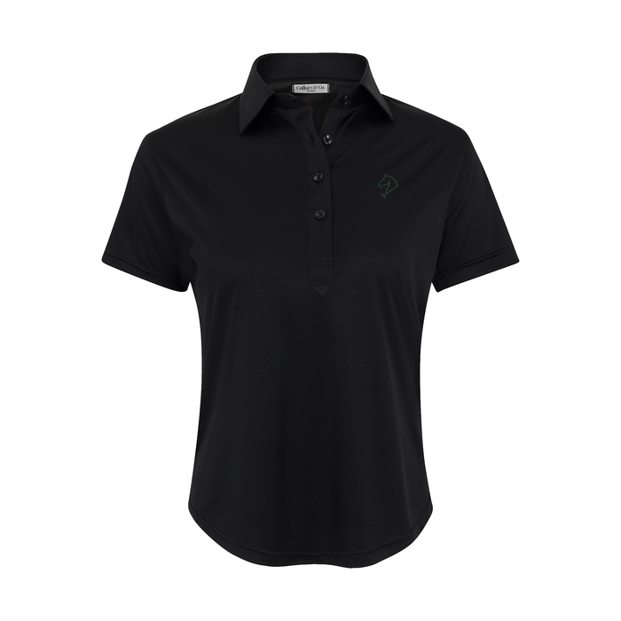 Greenwich Sound Polo Women's Cap Sleeve Semi Spread Polo Black
