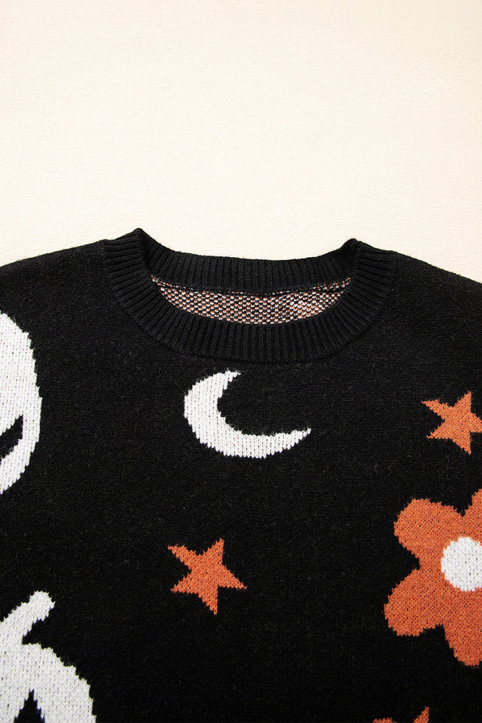 Halloween Mythical Night Drop Shoulder Sweater