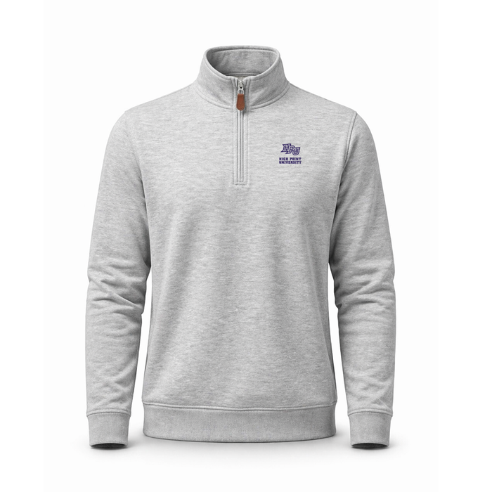 High Point Heather Cloud Cotton Quarter Zip Pullover Light Grey