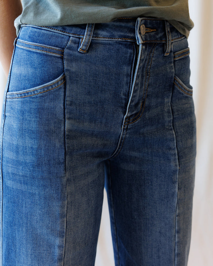 High Rise Seamed Wide Leg Ankle