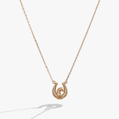 'Horse Girl At Heart' Horseshoe Necklace