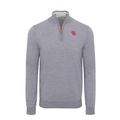 Houston Grey Melange Cashmere Touch Australian Merino Quarter Zip Sweater
