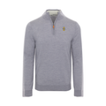 Idaho Grey Melange Cashmere Touch Australian Merino Quarter Zip Sweater