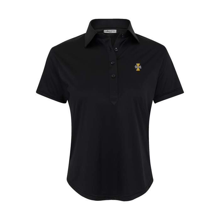 Idaho Women's Cap Sleeve Semi Spread Polo Black
