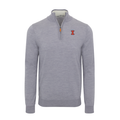 Illinois Grey Melange Cashmere Touch Australian Merino Quarter Zip Sweater
