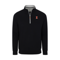 Illinois Heather Cloud Cotton Quarter Zip Pullover Black with Light Grey Trim