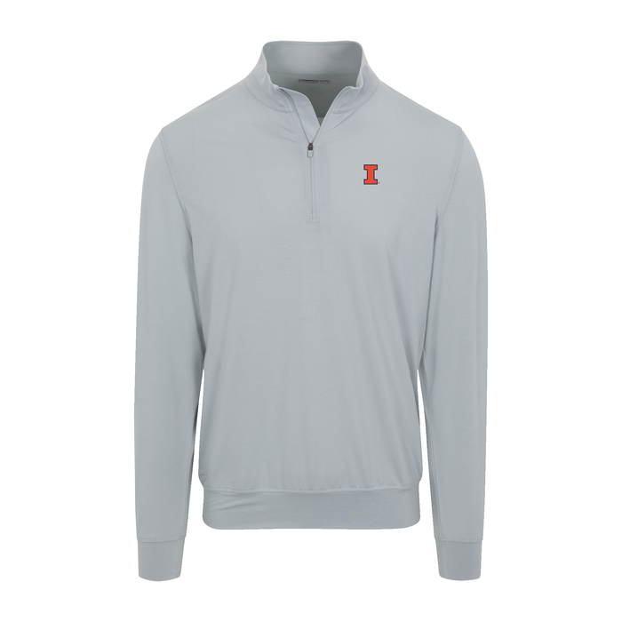 Illinois Velocity Performance Quarter Zip Light Grey