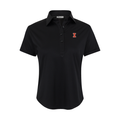 Illinois Women's Cap Sleeve Semi Spread Polo Black