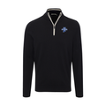 Indiana State Black with White Trim Luxury Touch Cotton and Cashmere Quarter Zip Sweater