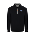 Indiana State Heather Cloud Cotton Quarter Zip Pullover Black with Light Grey Trim