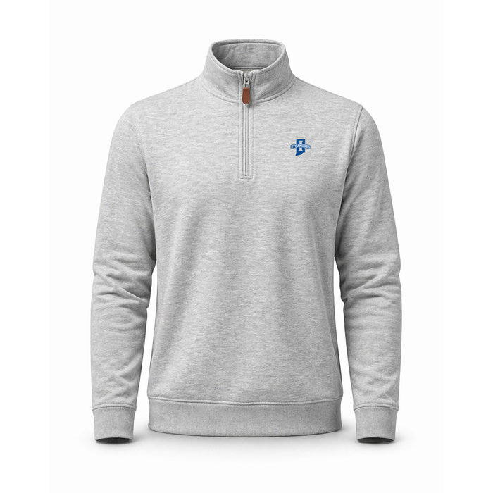 Indiana State Heather Cloud Cotton Quarter Zip Pullover Light Grey