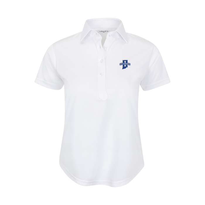 Indiana State Women's Cap Sleeve Semi Spread Polo White