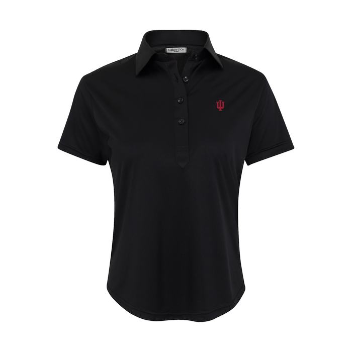 Indiana Women's Cap Sleeve Semi Spread Polo Black