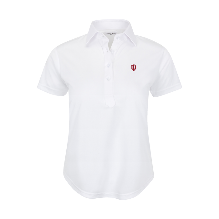 Indiana Women's Cap Sleeve Semi Spread Polo White