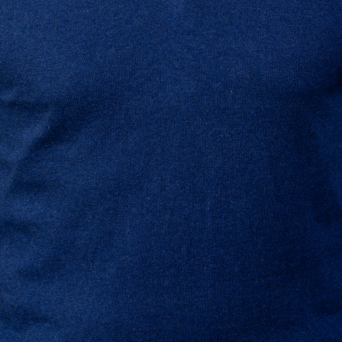 Indigo with Brown Suede Trim Luxury Touch Cotton and Cashmere Quarter Zip Sweater