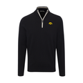 Iowa Black with White Trim Luxury Touch Cotton and Cashmere Quarter Zip Sweater