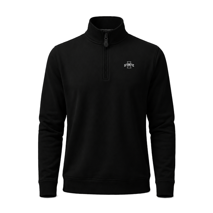 Iowa State Cloud Cotton Quarter Zip Pullover Black