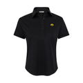 Iowa Women's Cap Sleeve Semi Spread Polo Black