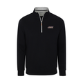 James Madison Heather Cloud Cotton Quarter Zip Pullover Black with Light Grey Trim