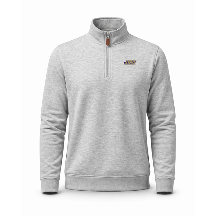 James Madison Heather Cloud Cotton Quarter Zip Pullover Light Grey