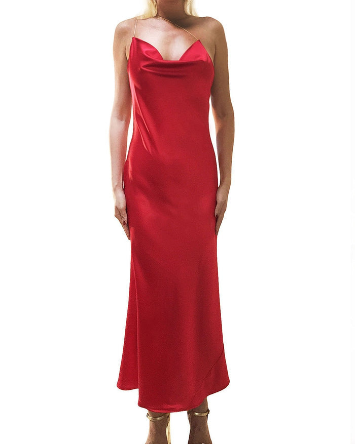 Jayee Mulberry Silk Slip Dress