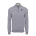 Johns Hopkins Grey Melange Cashmere Touch Australian Merino Quarter Zip Sweater