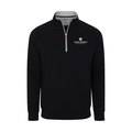 Johns Hopkins Heather Cloud Cotton Quarter Zip Pullover Black with Light Grey Trim