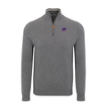 K-State Grey with Grey Trim Luxury Touch Cotton and Cashmere Quarter Zip Sweater