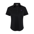 K-State Women's Cap Sleeve Semi Spread Polo Black