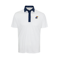 Kansas Semi-Spread Collar Polo Austin White with Navy Accent