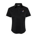 Kansas Women's Cap Sleeve Semi Spread Polo Black