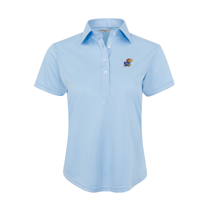 Kansas Women's Cap Sleeve Semi Spread Polo Sky Blue