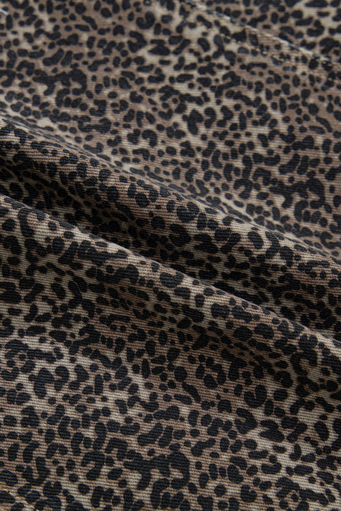 Leopard Denim Button Front Vest