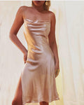 Lexie Mulberry Silk Chemise Midi Slip Dress