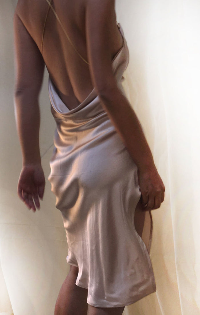 Lexie Mulberry Silk Chemise Midi Slip Dress