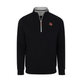 Louisville Heather Cloud Cotton Quarter Zip Pullover Black with Light Grey Trim
