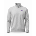 LSU Heather Cloud Cotton Quarter Zip Pullover Light Grey