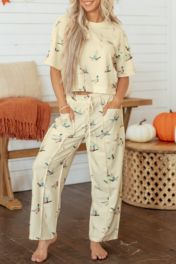 Mallard Duck Short Sleeve Top & Pants Set