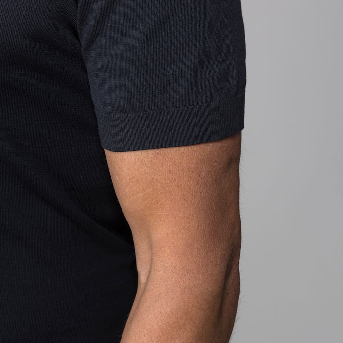 Maranello Mid-Weight Cotton & Silk Polo Black - 3-Button