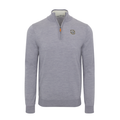 Marquette Grey Melange Cashmere Touch Australian Merino Quarter Zip Sweater