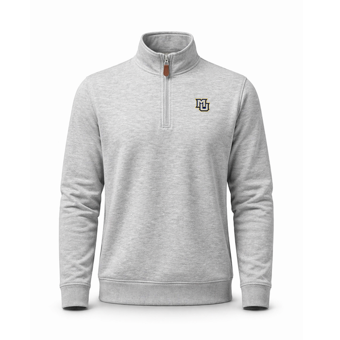 Marquette Heather Cloud Cotton Quarter Zip Pullover Light Grey