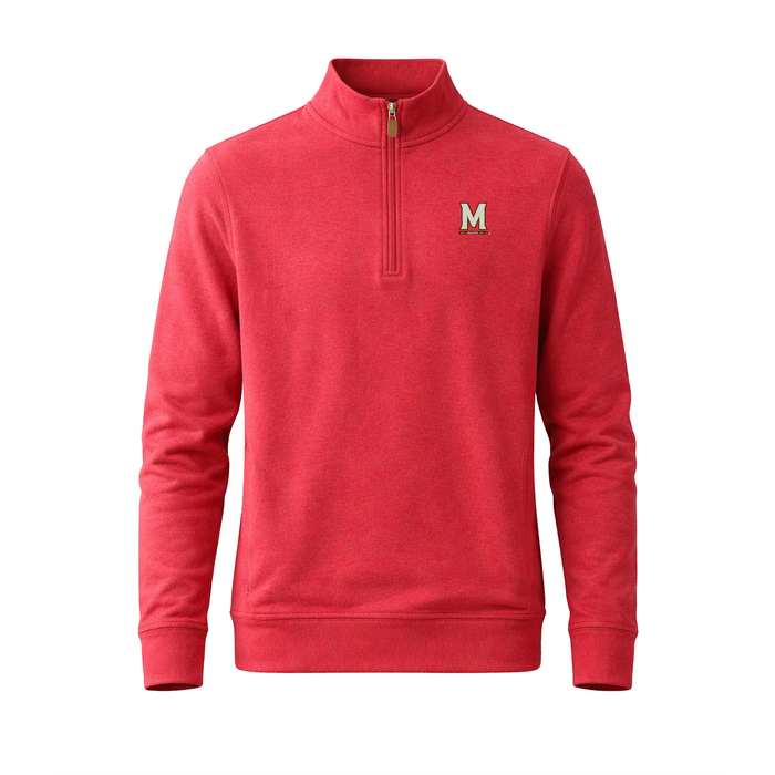 Maryland Cloud Cotton Quarter Zip Pullover Sunset Red