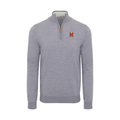 Maryland Grey Melange Cashmere Touch Australian Merino Quarter Zip Sweater