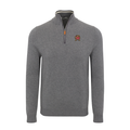 Maryland Grey with Grey Trim Luxury Touch Cotton and Cashmere Quarter Zip Sweater