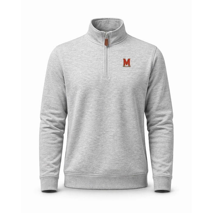 Maryland Heather Cloud Cotton Quarter Zip Pullover Light Grey