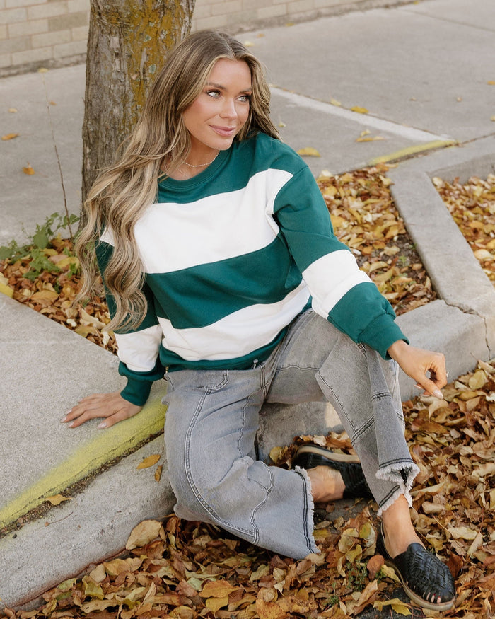 Mia Drop Shoulder Baggy Sweatshirt - Evergreen