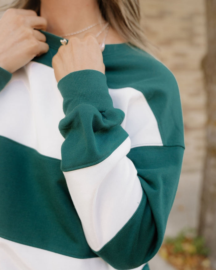 Mia Drop Shoulder Baggy Sweatshirt - Evergreen